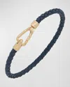 Marco Dal Maso Men's Lash Woven Bracelet, Gold In Blue