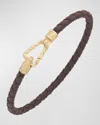 Marco Dal Maso Men's Lash Woven Bracelet, Gold In Brown
