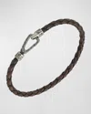 Marco Dal Maso Men's Lash Woven Bracelet, Silver In Brown