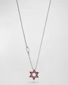 Marco Dal Maso Men's Brushed Burnish Silver Pendant Necklace With Enamel In Red