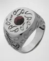 Marco Dal Maso Men's Ara Round Engraved Signet Ring In Metallic