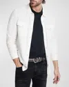 John Varvatos Men's Arvon Long-sleeve Slub-knit Western Shirt In White