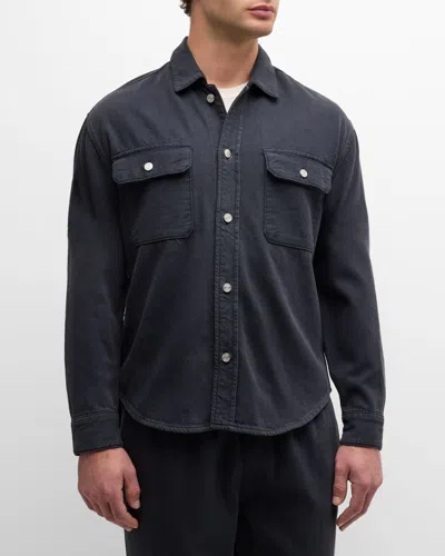 Frame Men's Textured Terry Overshirt In Navy