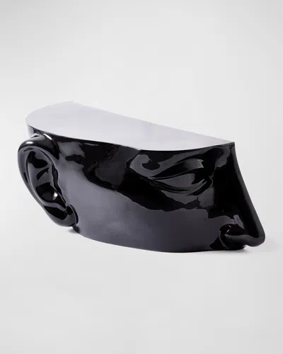 Polspotten Left Face Bunching Cocktail Table In Black