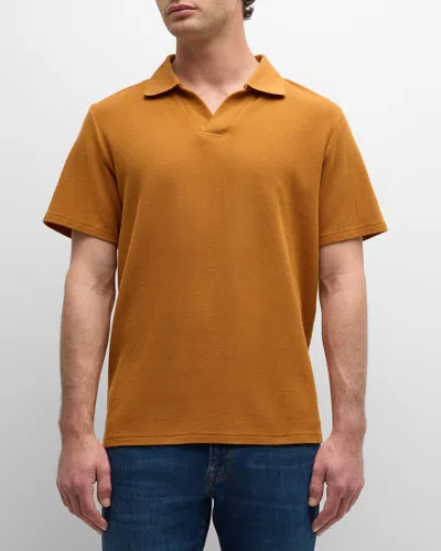 Frame Men's Jacquard Polo Shirt In Rust
