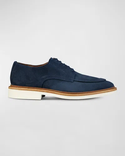 Allen Edmonds Men's Waylon Suede Moc-toe Derby Shoes In Navy