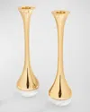 Anna New York Marble & Silver Dual Candleholders, Set Of 2 In Gold