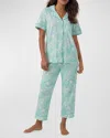 Bedhead Pajamas Cropped Organic Cotton Jersey Pajama Set In Aquatic Life