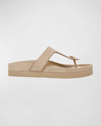 Vince Frankie Leather Sandals In Dune