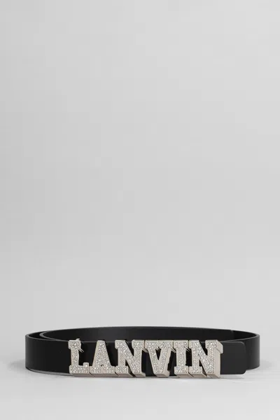Lanvin X Future Logo-lettering Leather Belt In Black