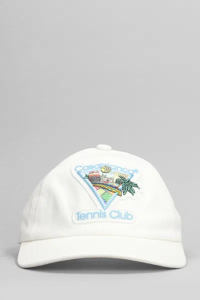 Casablanca Embroidered Patched Cap In Off White
