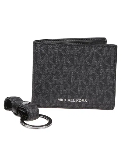 Michael Kors Slim Billfold Wallet With Keyring Box Set In Black