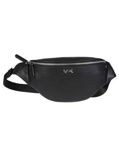Michael Kors Varick Small Leather Belt Bag In Black