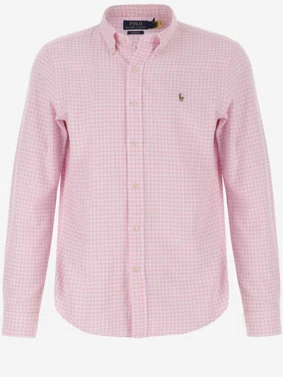 Ralph Lauren Cotton Shirt With Vichy Pattern In Pink