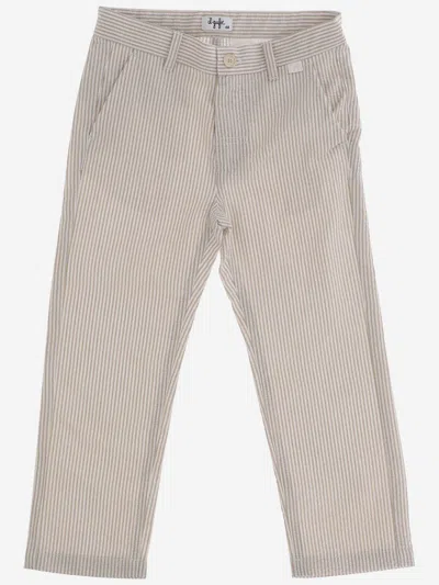 Il Gufo Kids' Cotton Pants With Striped Pattern In Rope