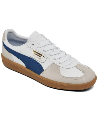 Puma Men's Palermo Leather Casual Sneakers From Finish Line In  White/vapor Gray/clyde Royal