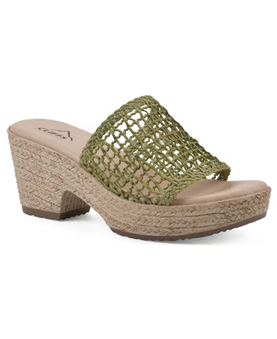 Cliffs By White Mountain Biankka Espadrille Clog Mule In Sage Green Woven- Polyurethane