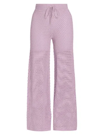 Stellae Dux Women's Crocheted Wide-leg Pants In Daydream