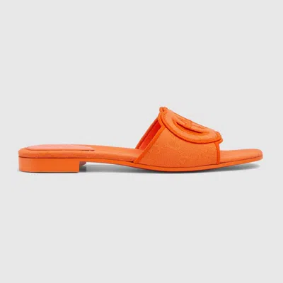 Gucci Damenpantolette Mit Gg In Orange