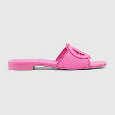 Gucci Damenpantolette Mit Gg In Pink