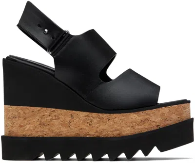 Stella Mccartney Sneak-elyse Wedge Sandals In Black