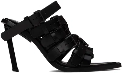 Ann Demeulemeester Nel High Heeled Mules With Belts In Black