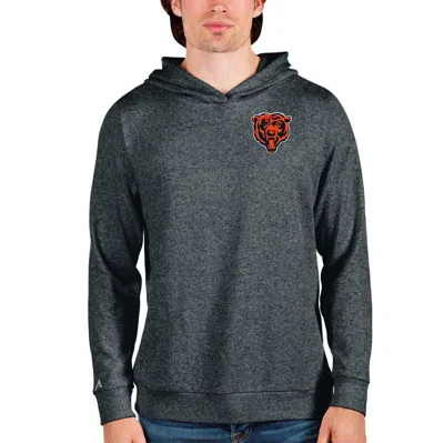 Antigua Heathered Charcoal Chicago Bears Bear Head Absolute Pullover Hoodie In Heather Charcoal