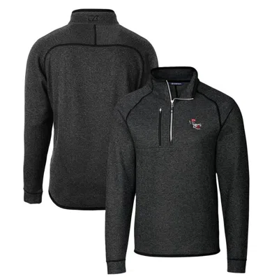 Cutter & Buck Heather Charcoal Nc State Wolfpack Mainsail Sweater-knit Big & Tall Half-zip Pullover