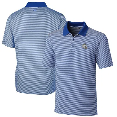 Cutter & Buck Blue Los Angeles Chargers Helmet Forge Tonal Stripe Stretch Polo