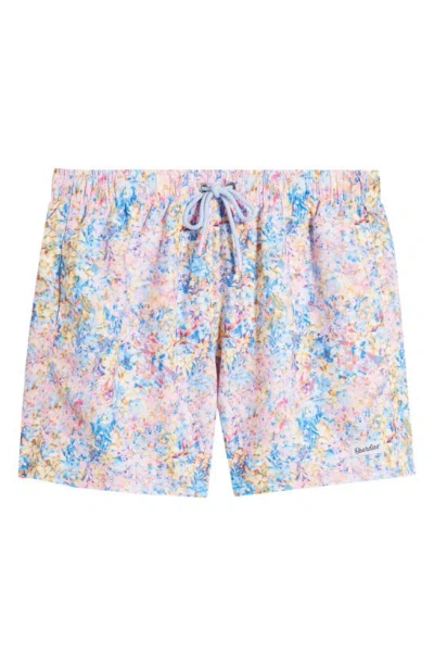 Boardies Ditsy Floral Repreve® Recycled Polyester Swim Trunks In Pink/ Blue Multi