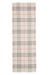 Burberry Giant Check Print Wool & Silk Scarf In Stone