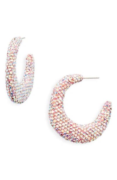 Lele Sadoughi Archer Pave Hoop Earrings In Pink