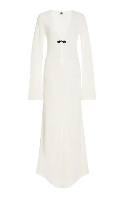 The Garment Tanzania Pointelle-knit Organic Cotton Maxi Dress In White