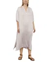 Vince Plus Crushed Band Collar Dress In Violetta