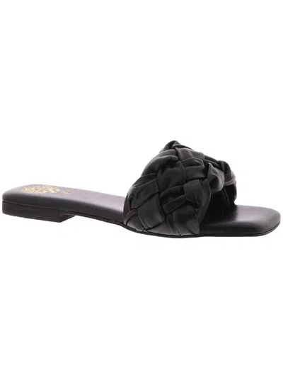 Vince Camuto Antonni Womens Casual Braided Slide Sandals In Black
