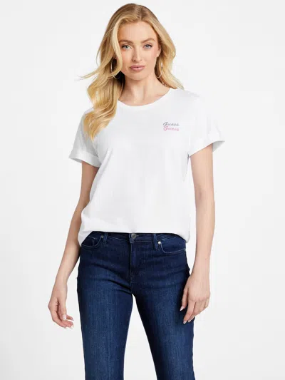 Guess Factory Eco Lyla Embroidered Tee In White