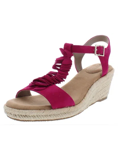 Giani Bernini Sallee Womens Leather Platform Wedge Sandals In Pink