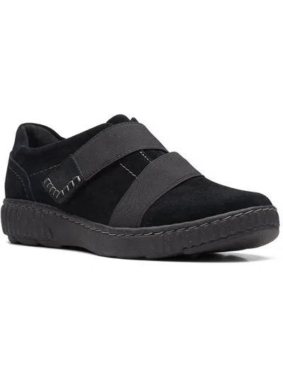 Clarks Caroline Holly Womens Suede Lifestyle Casual And Fashion Sneakers In Black