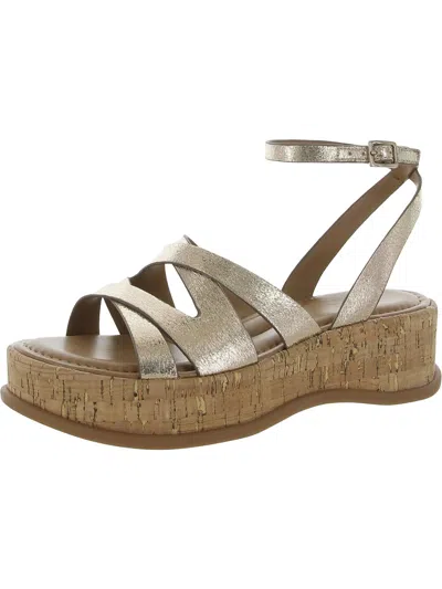 Naturalizer Riley Womens Faux Leather Metallic Ankle Strap In White