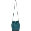 MANSUR GAVRIEL BLUE SAFFIANO MINI BUCKET BAG,HMB004SA