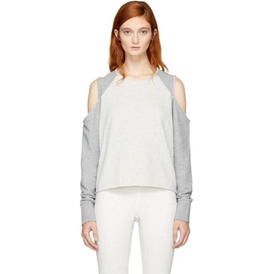 Rag & Bone Woman Cold-shoulder French Cotton-terry Sweatshirt Grey In Heather Grey