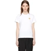 Comme Des Garçons Play Comme Des Garcons Play White And Gold Heart Patch T-shirt