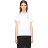 Comme Des Garçons Play Comme Des Garcons Play White And Gold Heart Patch T-shirt In White