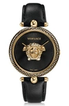 VERSACE PALAZZO EMPIRE LEATHER STRAP WATCH, 39MM,VCO020017