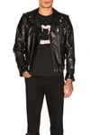 Saint Laurent Classic Motorcycle Puffer Jackets Black In Black