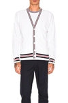THOM BROWNE Reconstructed V-Neck Cardigan & Long Sleeve Pocket Tee,MJS055A 00050