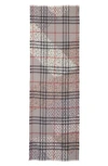 BURBERRY Patchwork Floral & Check Wool & Silk Scarf