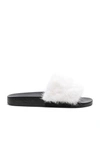 GIVENCHY GIVENCHY MINK FUR SLIDES IN WHITE,BE08209806