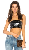 DANIELLE GUIZIO PATENT LEATHER TOP,PATENT LEATHER LACE UP TOP