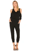 BOBI BOBI BLACK COLD SHOULDER JUMPSUIT IN BLACK.,BOBI-WR130